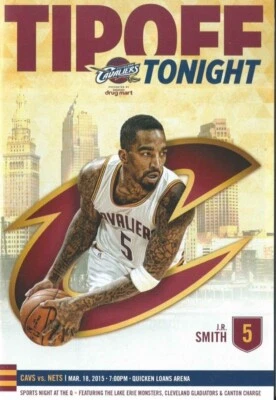 3/18/2015 CLEVELAND CAVALIERS VS BROOKLYN NETS PROGRAM - J.R. Smith - AUTHENTIC - Image 1 of 2