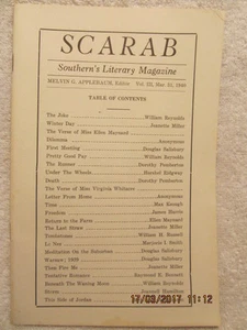 März 1940 Ausgabe von Scarab, Literaturzeitschrift der Southern Illinois University IL - Bild 1 von 3