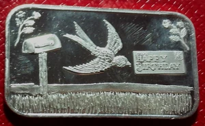 Happy Birthday Bar-Doyle's Coin Palace 1985 1 Troy oz.999 plata - Imagen 1 de 4