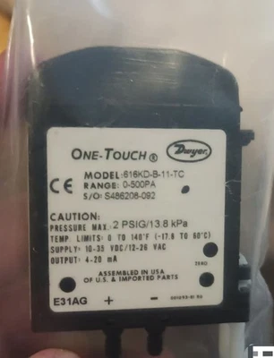 1pcs Dwyer Pressure Difference Transmitter 616KD-B-11-TC (0-500Pa)