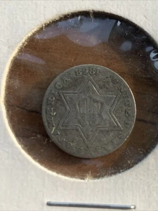 1858 Three 3 Cent Silver - Picture 1 of 4