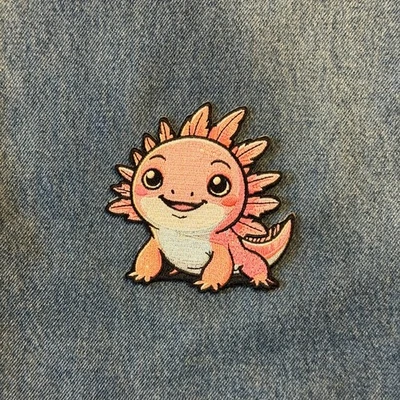 3.5 Inch Patch Iron, Cute Axolotl, Animal, Embroidery - Image 1 of 3