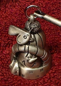 Candela pupazzo di neve vintage in peltro  - Foto 1 di 5