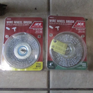 2 cepillos de rueda de alambre Ace con vástago - 1 alambre fino/1 grueso - 4" - vástago 1/4". (70 W) - Imagen 1 de 2