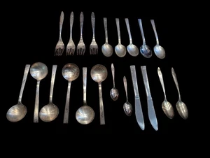 x21 Vintage Pan Am Airlines PAA Silverware & Stainless Lot Spoons Forks Knife LS - Picture 1 of 17