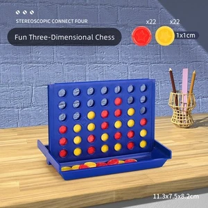 Connect 4 IN A Row Four In A Line Board Game Family Fun Take On Trips Fab Mini - Picture 1 of 4