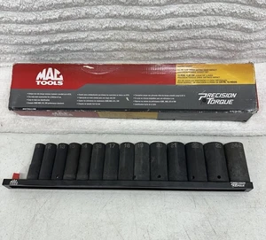 MAC TOOLS SXDPM156BRPT 15-PC. 3/8" Drive Metric Deep Impact 6 PT Socket Set READ - Picture 1 of 8