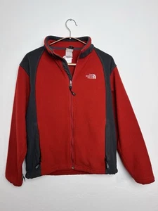 The North Face Red / Gray Fleece Zip Up Light Weight Jacket Boys Large - Picture 1 of 7