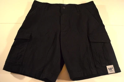 George Men's Black Soot "At the Knee" Cargo Shorts, 10" Inseam, Size 32, NWT - Image 1 of 4