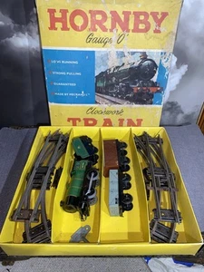 HORNBY O GAUGE MO GOODS SET BOXED Lithograph Wind Up Vintage Collectable Train - Picture 1 of 10
