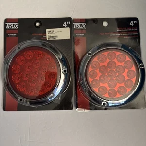 Trux TLED-419RF -  4 Inch Clear Red Stop, Turn & Tail RND Flange Mount LED Light - Picture 1 of 6