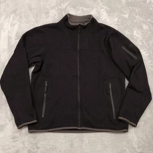 Arcteryx Jacket Mens Small Black Polartec Full Zip Fleece Wool Blend Outdoors - Picture 1 of 12
