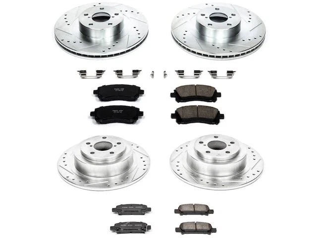Kit de pastillas de freno y rotor delanteras y traseras para Subaru Outback PR724TW 2001-2002 Foto 1 de 1