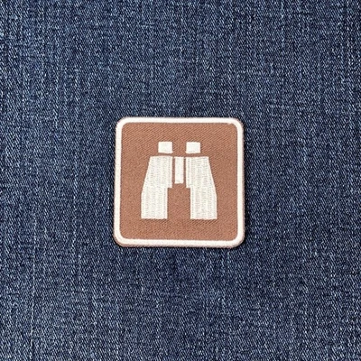 Binoculars Patch - Embroidered Wildlife Viewing Area Sign Badge 2" (Iron On) - Image 1 of 2