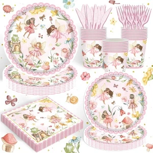 120PCS Fairy Party Supplies for Girls 1st 2rd First Birthday Fairies Enchante... - Picture 1 of 6