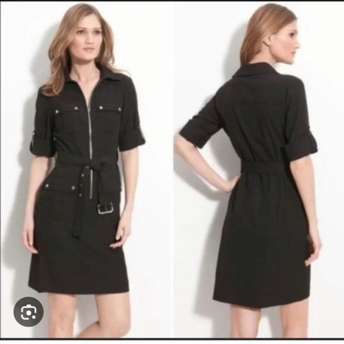 Abito Camicia Michael Michael Kors Nero Utility Cargo Cintura Donna Taglia XS