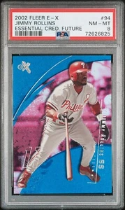 PSA 8! JIMMY ROLLINS 2002 FLEER E-X ESSENTIAL CREDENTIALS FUTURE CARD /92 #94 - Bild 1 von 2
