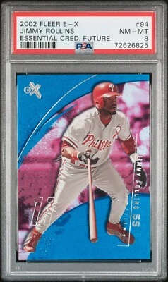 PSA 8! Tarjeta Future Jimmy Rollins 2002 Fleer E-X Essential Credentials/92 #94 Foto 1 de 2