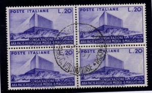 1951 Italian Republic Consecration Of The Ara Pacis Used Quartina - Picture 1 of 1