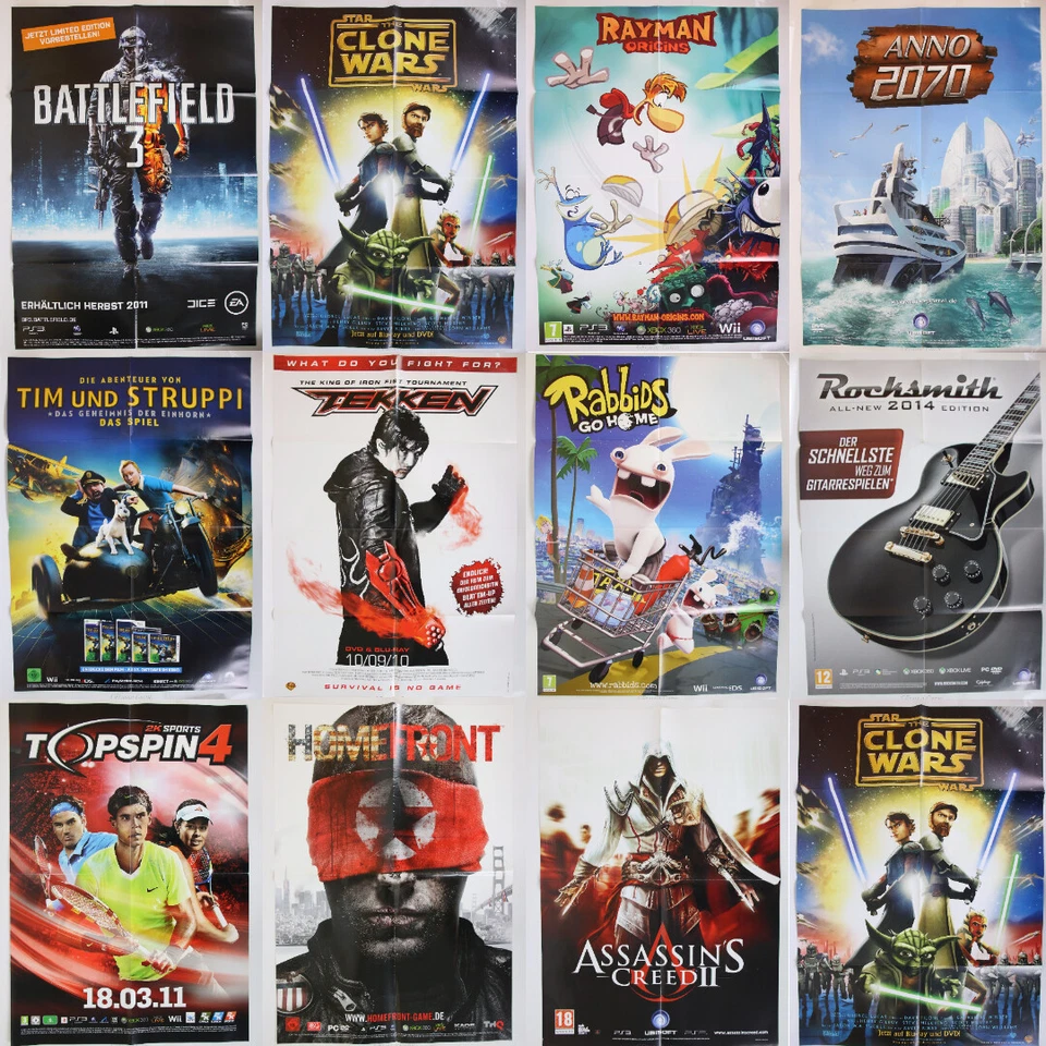 Original Poster Plakat Sammlung Konvolut Gaming Videospiele Motiv zur Auswahl - Bild 1 von 1