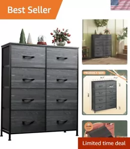 Stylish 8-Drawer Fabric Dresser - Charcoal Black Chest for Bedroom & Living Room - Picture 1 of 10