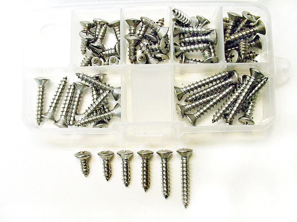 Mopar #10 Stainless Steel Oval Phillips Head Automotive Sheet Metal Trim Screws  - Image 1 of 4