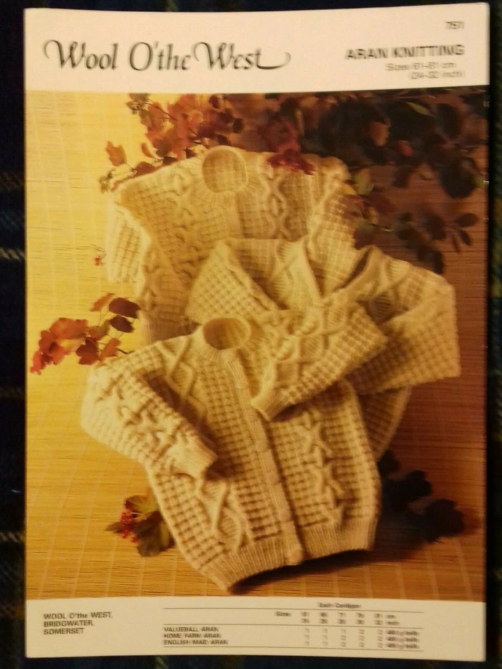 Knitting Pattern - Wool O'the West Child's Cardigans, Aran, 751 (202044A) - Image 1 of 1