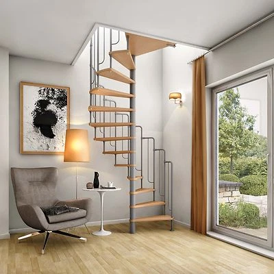 DOLLE Spindeltreppe Wendeltreppe Barcelona Buche 12 Stufen Ø138cm 229–291 cm - Bild 1 von 4