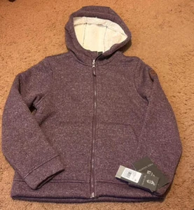Free Country Girl's Hoodie Jacket Size M (10-12) NEW Plumberry Sherpa Lined - Picture 1 of 4