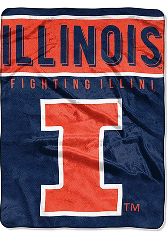 Illinois Fighting Illini Plush Blanket 60 x 80 Cover