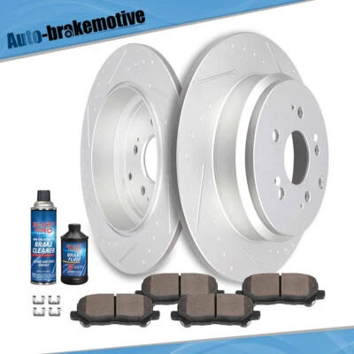 2 PIEZAS DISCOS DE FRENO ROTORES 4 PIEZAS PASTILLAS DE CERÁMICA APTAS PARA HONDA PILOT 12-15 RANURADO TRASERO Foto 1 de 4