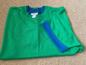 Vintage Men's 70's Permanent Press Shirt Button Down Short Sleeve Green Size 36 - Picture 1 of 5