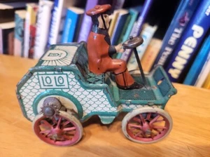 NICE 1910's TIN LITHOGRAPH LEHMANN GYRO POWERED LOLO CAR w/ DRIVER - Picture 1 of 11