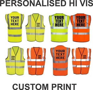 GILET HI VIS PERSONALIZZATO STAMPATO SU MISURA HI VIZ ALTA VISIBILITÀ GILET DI SICUREZZA - Foto 1 di 4