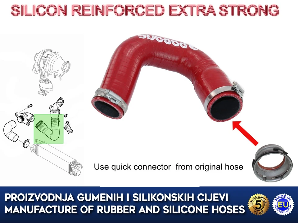 Tubo intercooler di ricambio ALFA ROMEO GIULIETTA 1.6 JTD 50517103 50517510 - Immagine 1 di 4