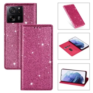 Case For Xiaomi 13T 12T Pro Redmi Note 12 9 Poco X5 Glitter Leather Wallet Cover - Picture 1 of 15