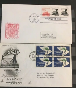 collection Of First Day Addressed Some Are Blocks Four Polish American F-17 - Bild 1 von 10