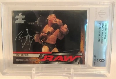 2002 Fleer WWE RAW vs SmackDown!  BROCK LESNAR  #19 Rookie BGS 9 Top Grade  WWF - Image 1 of 4