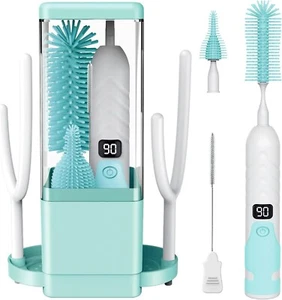 Electric Bottle Brush Cleaner,Electric Baby Bottle Brush Cleaner,8 in 1Automatic - Picture 1 of 6