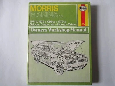 Morris Marina 1.3 1971 to 1978 1098cc 1098cc 1275cc All Models Haynes Manual. - Image 1 of 3