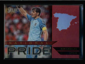 IKER CASILLAS 2015/16 PANINI SELECT 37 NATIONAL PRIDE RED PRIZM #160/199 BA6367