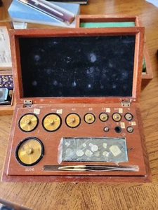 Vintage Christian Becker Torsion Balance Weight Set Wooden Box 1mg-200g - Picture 1 of 24