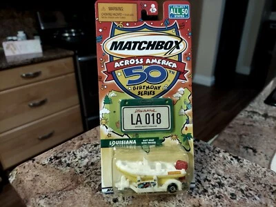  2001 MATCHBOX LOUISIANA " RAFT BOAT WITH TRAILER " ( ACROSS AMERICA) STATE TAGS - Image 1 of 2
