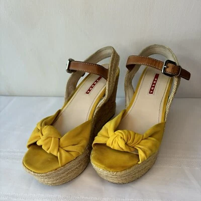 Sandalias de cuña alpargata con correa ajustable multicolor Prada para mujer talla 39,5 EUR Foto 1 de 4