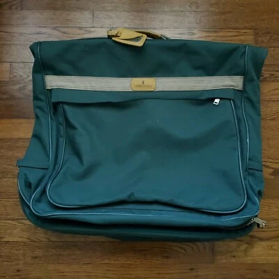 Vintage London Fog Garment Bag Travel Suit Luggage Green Locking No Key  - Image 1 of 4