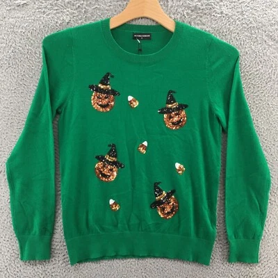 Victoria Harbour Halloween Pullover Pulli Damen M grün langarm Strick NEU - Bild 1 von 4