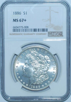 1886 P NGC MS67+ Morgan Silver Dollar - Image 1 of 2