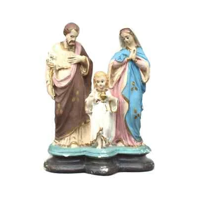 Antigua estatua Sagrada Familia María Jesús José Niño 10,24 pulgadas 26 cm cristiana Foto 1 de 4