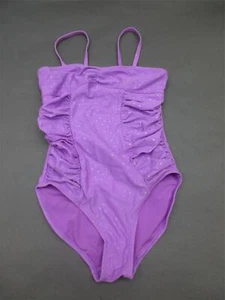 OLD NAVY SIZE M (8) GIRLS PURPLE POLKA DOT ONE PIECE SWIMSUIT 2F - Picture 1 of 5