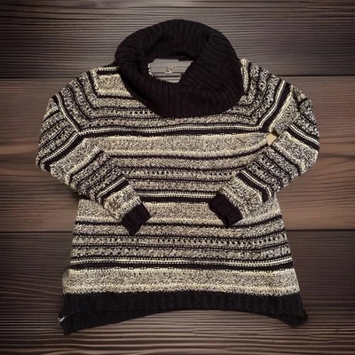 Suéter Maurice’s Para Mujer Cuello Capucha Azul Marino Oscuro/Blanco Rayas Talla XL Foto 1 de 4